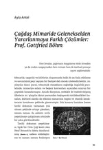 Çağdaş Mimarlık ve Sanat - Prof.Dr. Bülent Özer’e Armağan